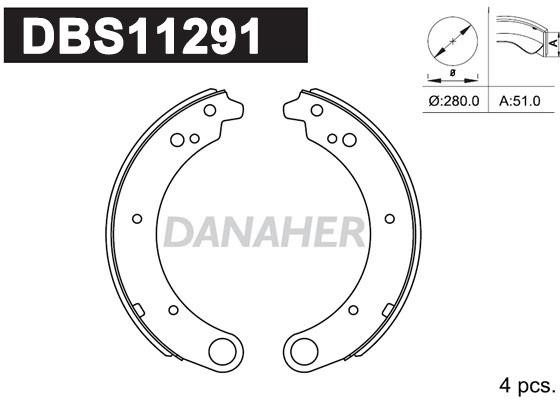 Danaher DBS11291 Brake shoe set DBS11291