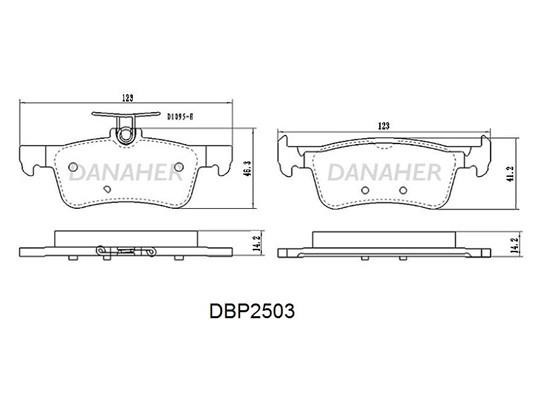 Danaher DBP2503 Brake Pad Set, disc brake DBP2503