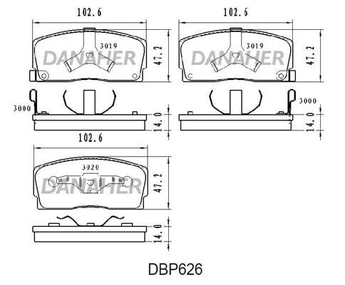 Danaher DBP626 Brake Pad Set, disc brake DBP626