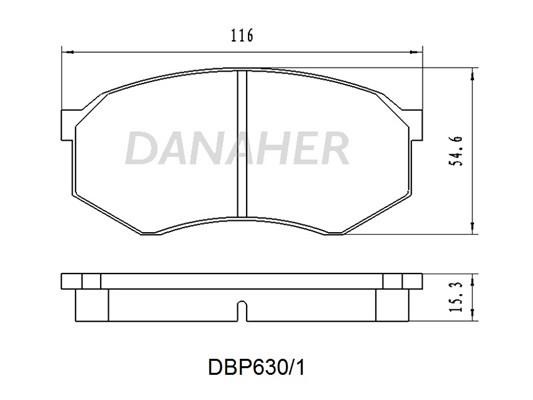 Danaher DBP630/1 Brake Pad Set, disc brake DBP6301