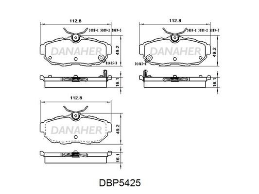 Danaher DBP5425 Front disc brake pads, set DBP5425