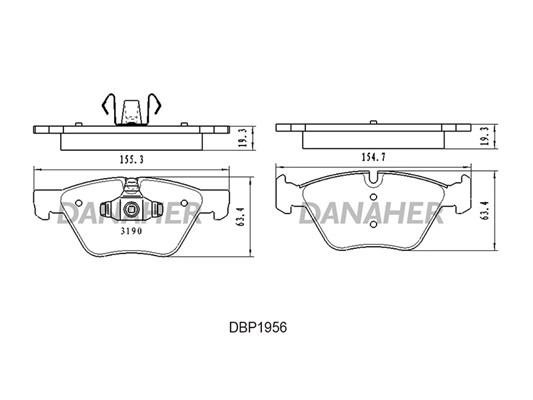 Danaher DBP1956 Brake Pad Set, disc brake DBP1956