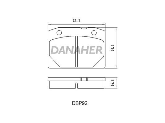 Danaher DBP92 Brake Pad Set, disc brake DBP92