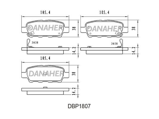 Danaher DBP1807 Brake Pad Set, disc brake DBP1807