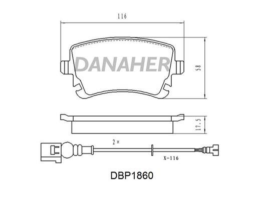 Danaher DBP1860 Brake Pad Set, disc brake DBP1860