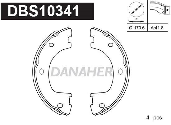 Danaher DBS10341 Parking brake shoes DBS10341