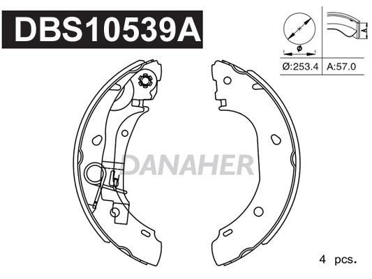 Danaher DBS10539A Brake shoe set DBS10539A