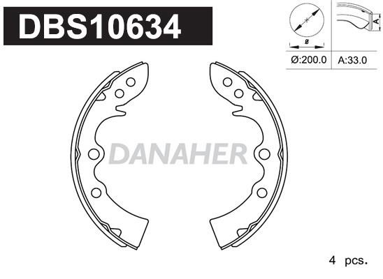 Danaher DBS10634 Brake shoe set DBS10634