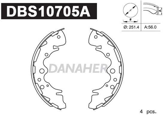 Danaher DBS10705A Brake shoe set DBS10705A