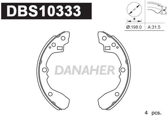 Danaher DBS10333 Brake shoe set DBS10333