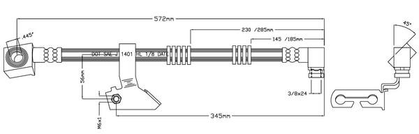 Motorquip VBH1208 Brake Hose VBH1208