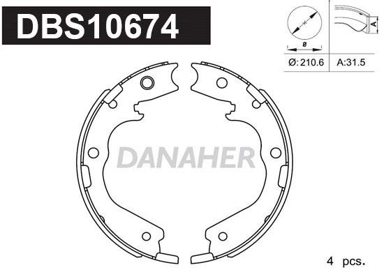 Danaher DBS10674 Parking brake shoes DBS10674