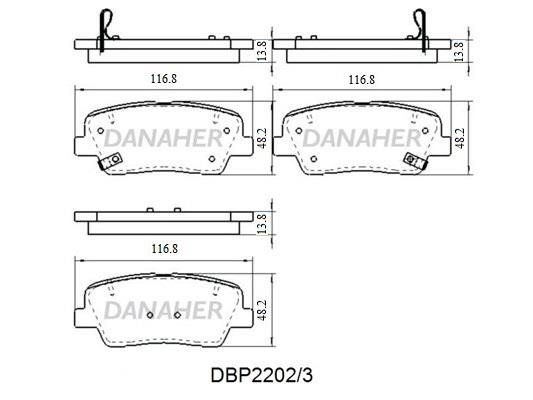 Danaher DBP2202/3 Brake Pad Set, disc brake DBP22023