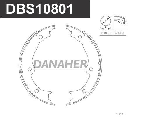 Danaher DBS10801 Parking brake shoes DBS10801