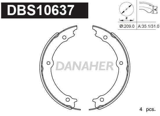Danaher DBS10637 Parking brake shoes DBS10637