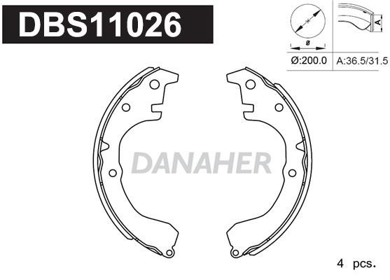 Danaher DBS11026 Brake shoe set DBS11026