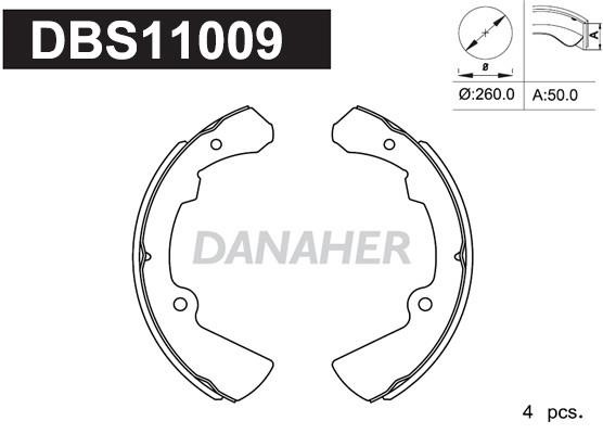 Danaher DBS11009 Brake shoe set DBS11009
