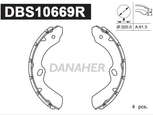 Danaher DBS10669R Brake shoe set DBS10669R