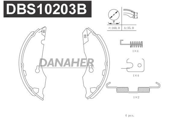 Danaher DBS10203B Brake shoe set DBS10203B