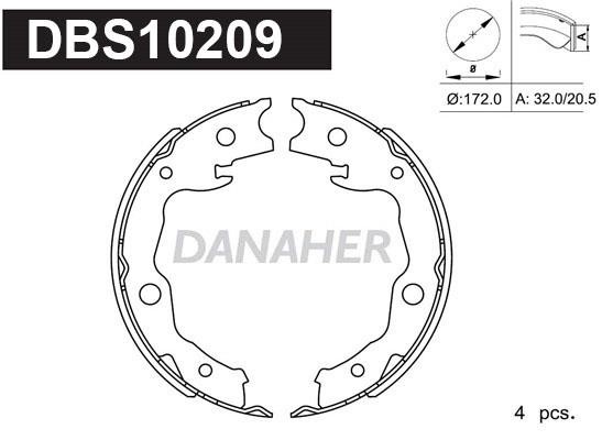 Danaher DBS10209 Parking brake shoes DBS10209