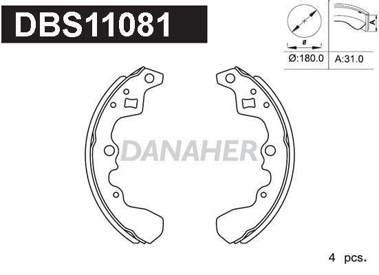 Danaher DBS11081 Brake shoe set DBS11081