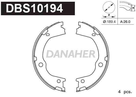 Danaher DBS10194 Parking brake shoes DBS10194