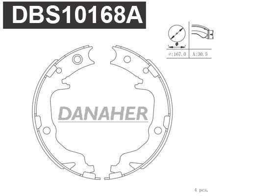 Danaher DBS10168A Parking brake shoes DBS10168A