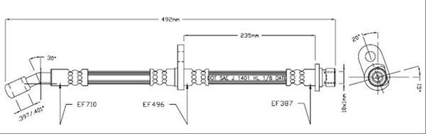 Motorquip VBJ480 Brake Hose VBJ480