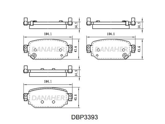 Danaher DBP3393 Rear disc brake pads, set DBP3393