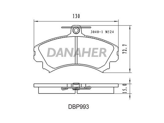 Danaher DBP993 Brake Pad Set, disc brake DBP993