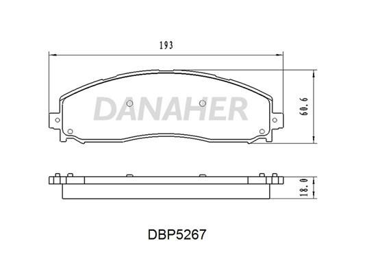 Danaher DBP5267 Rear disc brake pads, set DBP5267
