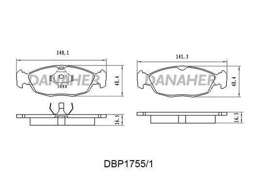 Danaher DBP1755/1 Brake Pad Set, disc brake DBP17551