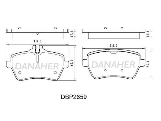 Danaher DBP2659 Brake Pad Set, disc brake DBP2659