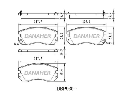 Danaher DBP930 Brake Pad Set, disc brake DBP930