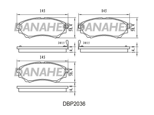 Danaher DBP2036 Brake Pad Set, disc brake DBP2036