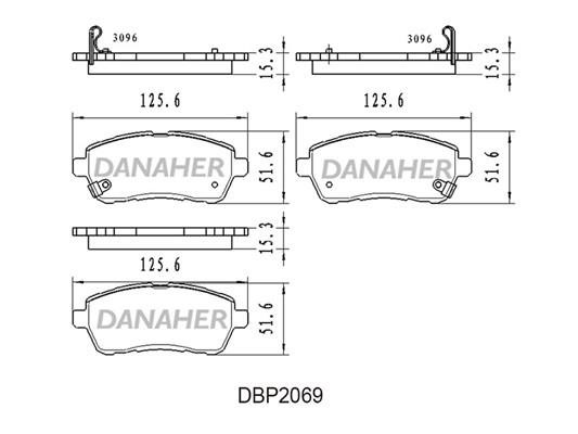 Danaher DBP2069 Brake Pad Set, disc brake DBP2069