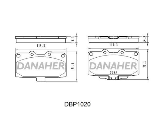 Danaher DBP1020 Brake Pad Set, disc brake DBP1020