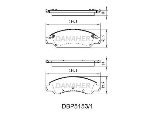 Danaher DBP5153/1 Front disc brake pads, set DBP51531