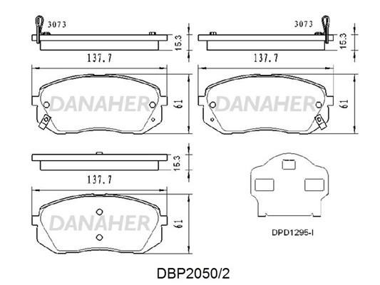 Danaher DBP2050/2 Brake Pad Set, disc brake DBP20502
