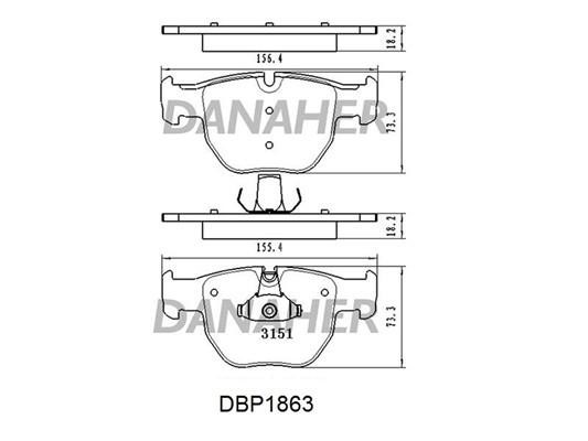 Danaher DBP1863 Brake Pad Set, disc brake DBP1863