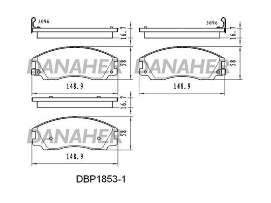 Danaher DBP1853/1 Brake Pad Set, disc brake DBP18531