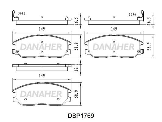 Danaher DBP1769 Brake Pad Set, disc brake DBP1769