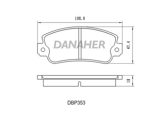 Danaher DBP353 Brake Pad Set, disc brake DBP353