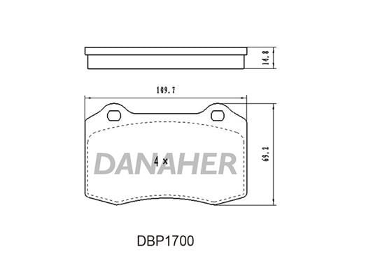 Danaher DBP1700 Brake Pad Set, disc brake DBP1700