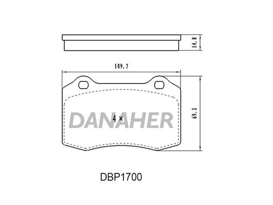 Danaher DBP1700 Brake Pad Set, disc brake DBP1700