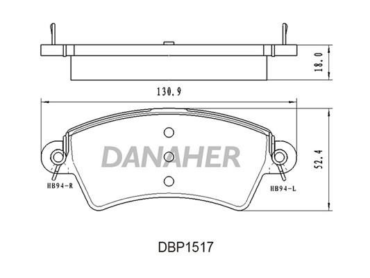 Danaher DBP1517 Brake Pad Set, disc brake DBP1517