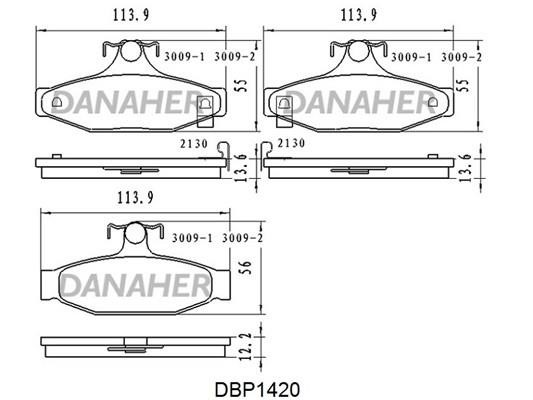 Danaher DBP1420 Brake Pad Set, disc brake DBP1420