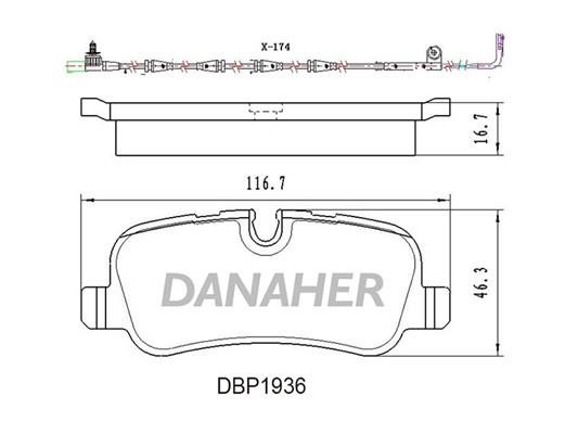 Danaher DBP1936 Brake Pad Set, disc brake DBP1936