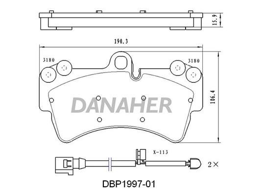 Danaher DBP1997-01 Brake Pad Set, disc brake DBP199701