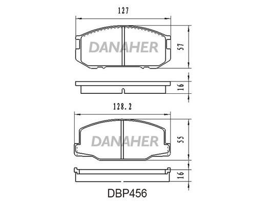 Danaher DBP456 Brake Pad Set, disc brake DBP456